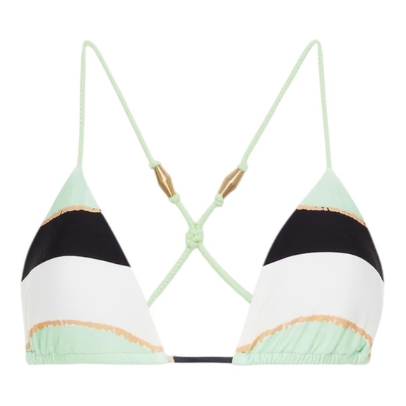 ViX Paula Hermanny Malta Striped Triangle Bikini Top NWT - Picture 2 of 6